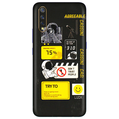VIVO Z/V/X/T/U/S Series Phone Skins (All Models) - Black Cassini - 3D Embossed Finish (L-161) Vivo S1