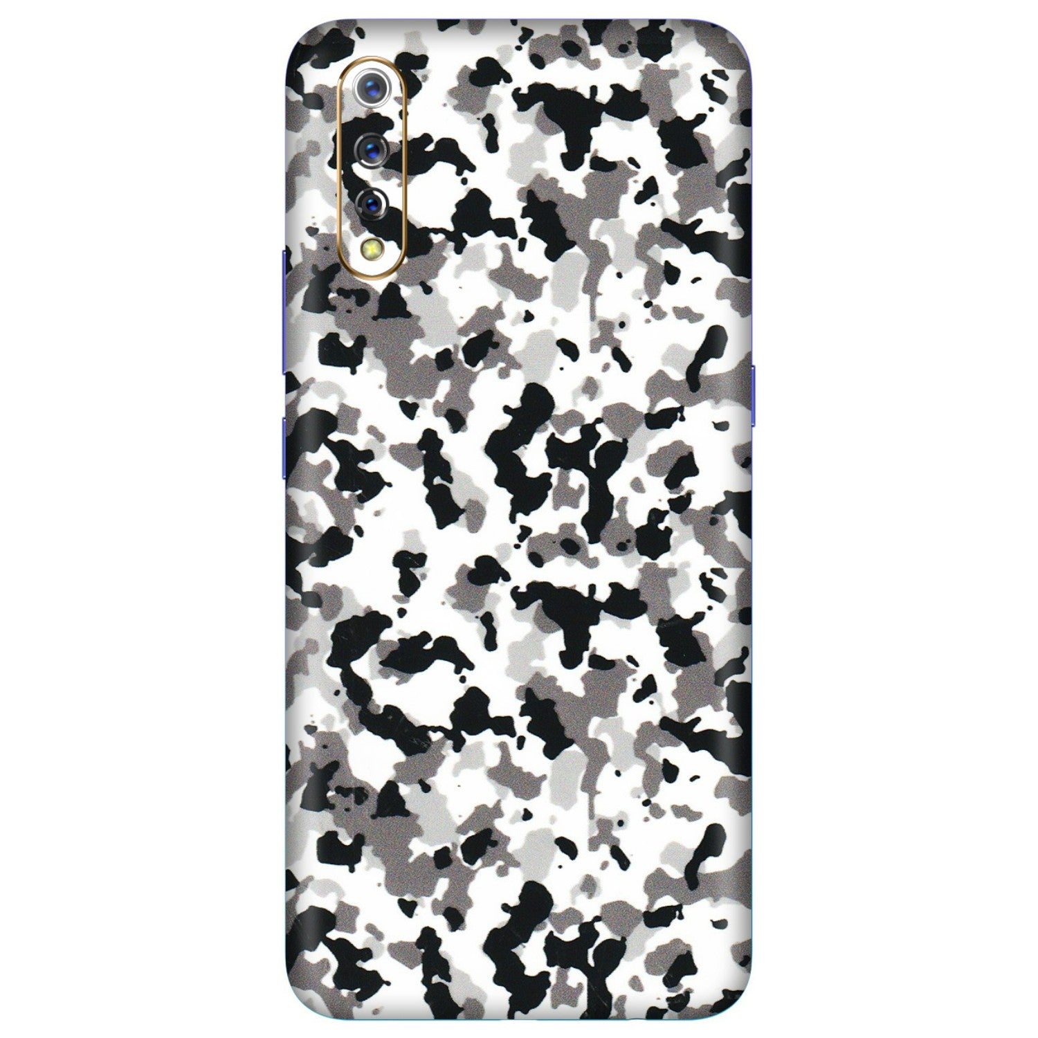 VIVO Z/V/X/T/U/S Series Phone Skins (All Models) - White Black Camouflage - 3D Embossed Finish (L-18) Vivo S1