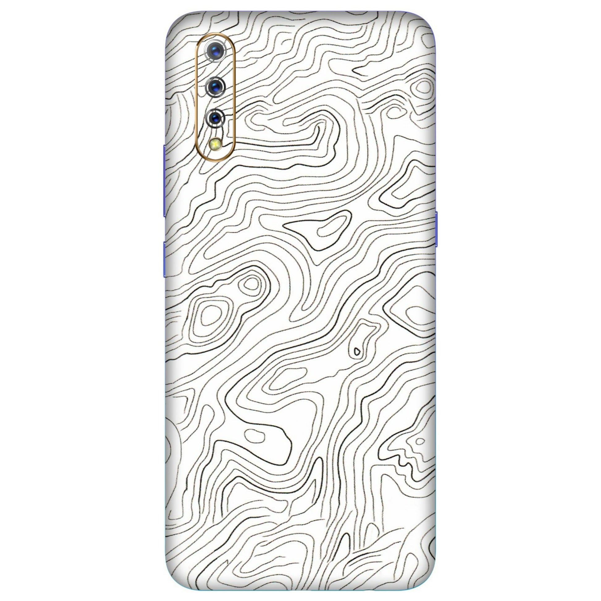 VIVO Z/V/X/T/U/S Series Phone Skins (All Models) - White Black Swirls - 3D Embossed Finish (L-219) Vivo S1