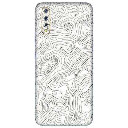 VIVO Z/V/X/T/U/S Series Phone Skins (All Models) - White Black Swirls - 3D Embossed Finish (L-219) Vivo S1