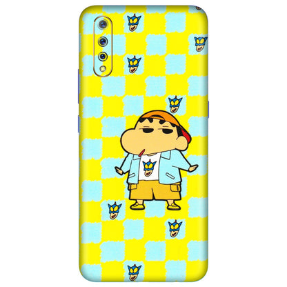 VIVO Z/V/X/T/U/S Series Phone Skins (All Models) - Yellow Blue Shinchan Cute - 3D Embossed Finish (L-221) Vivo S1