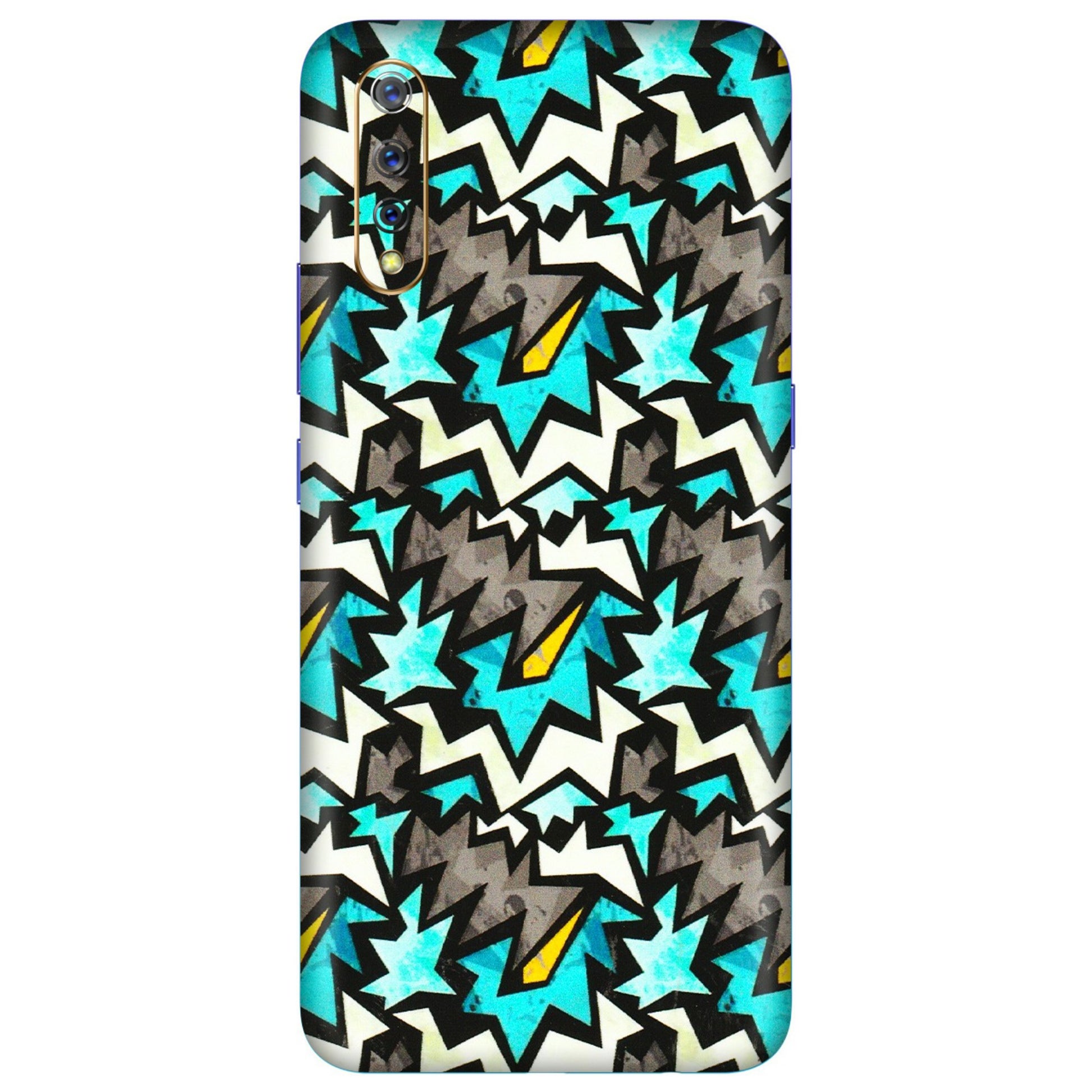 VIVO Z/V/X/T/U/S Series Phone Skins (All Models) - Funky Zig Zag - 3D Embossed Finish (L-223) Vivo S1
