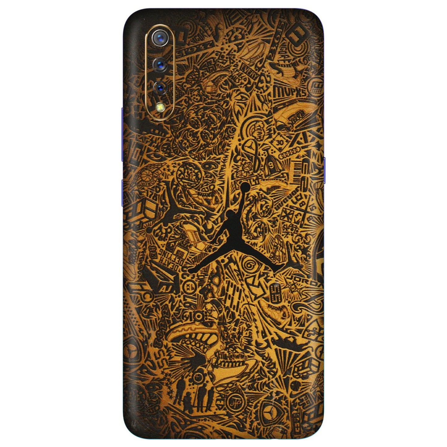 VIVO Z/V/X/T/U/S Series Phone Skins (All Models) - Premium Gold Basketball Player - 3D Embossed Finish (L-236) Vivo S1