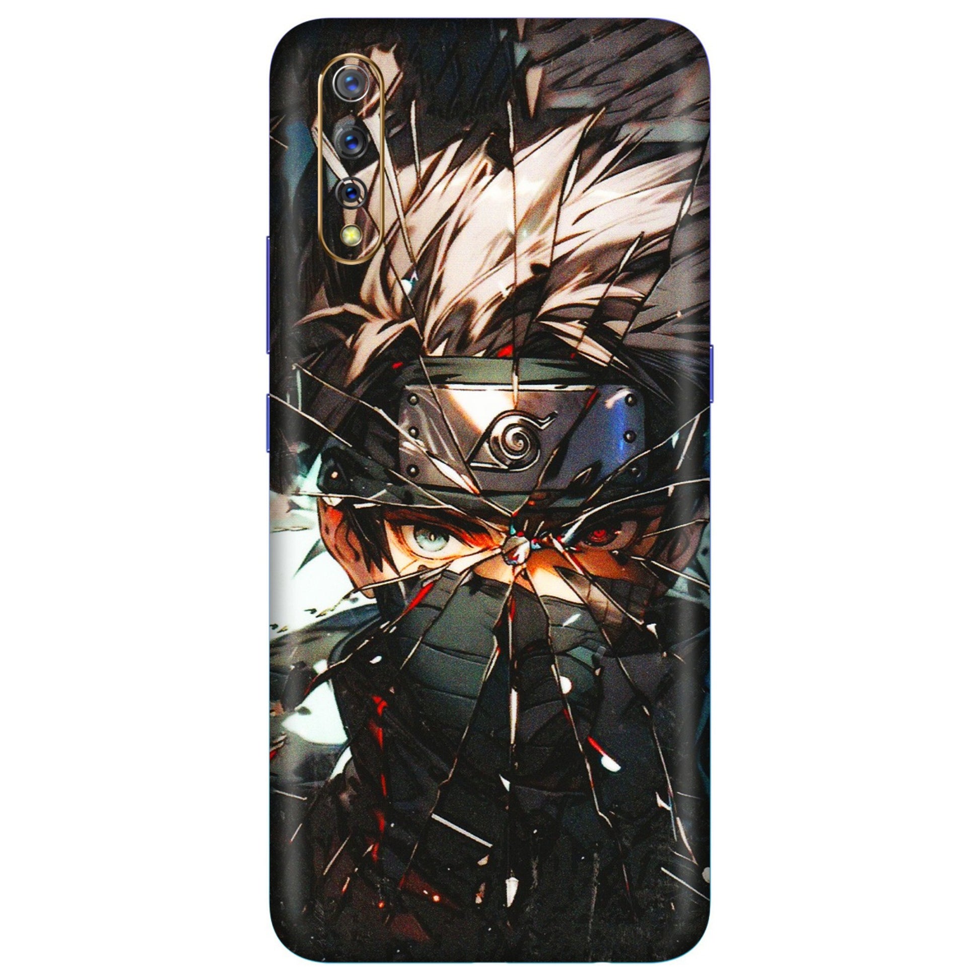 VIVO Z/V/X/T/U/S Series Phone Skins (All Models) - Kakashi Shattered Glass Effect - 3D Embossed Finish (L-237) Vivo S1