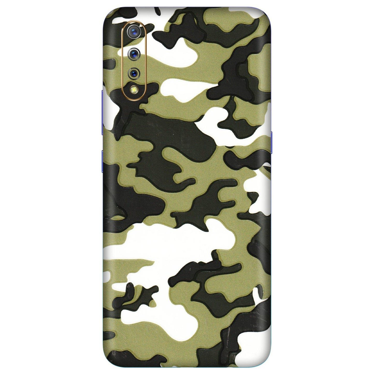 VIVO Z/V/X/T/U/S Series Phone Skins (All Models) - Camouflages White And Green - 3D Embossed Finish (L-243) Vivo S1