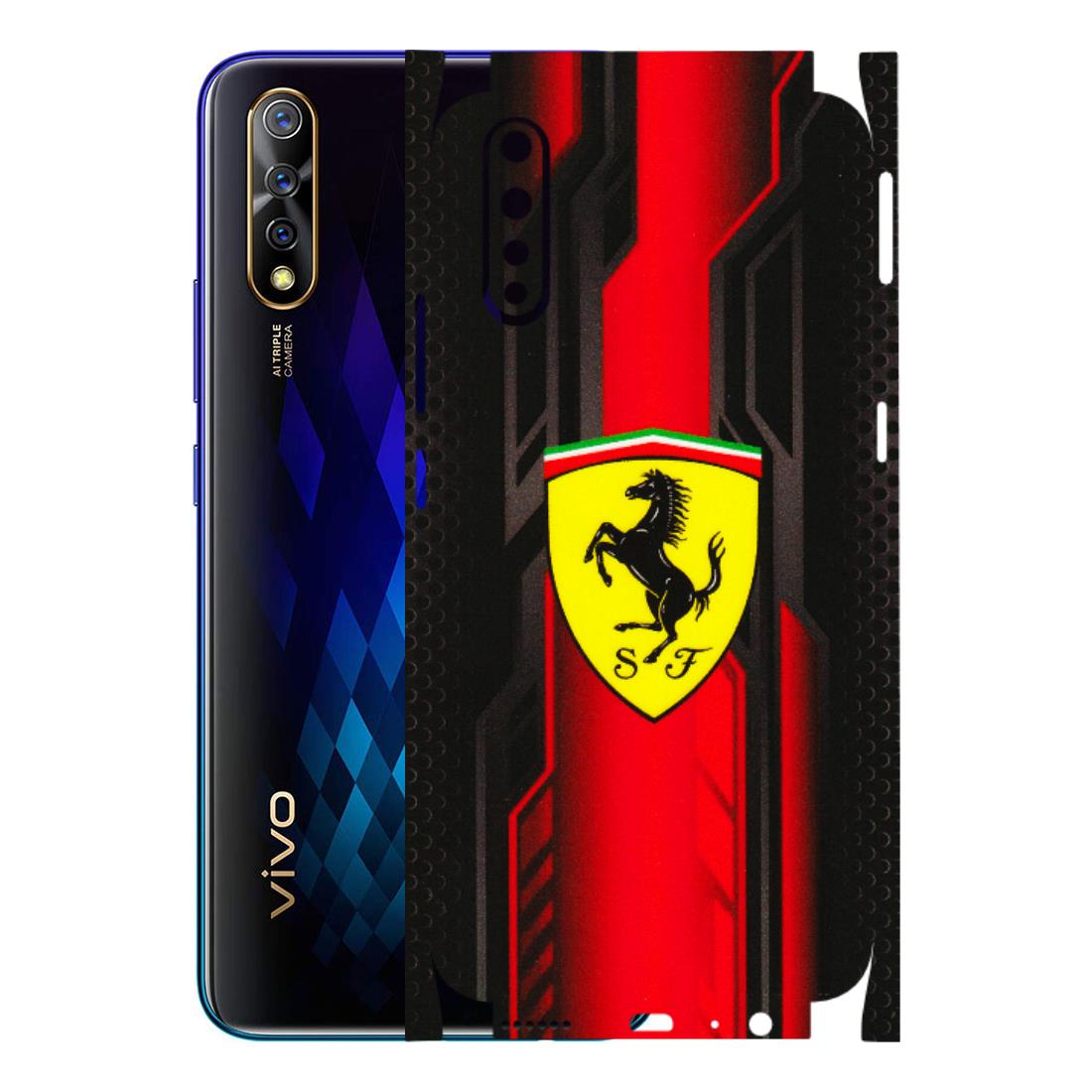 VIVO Z/V/X/T/U/S Series Phone Skins (All Models) - Black Ferrari Logo - 3D Embossed Finish (L-253) Vivo S1