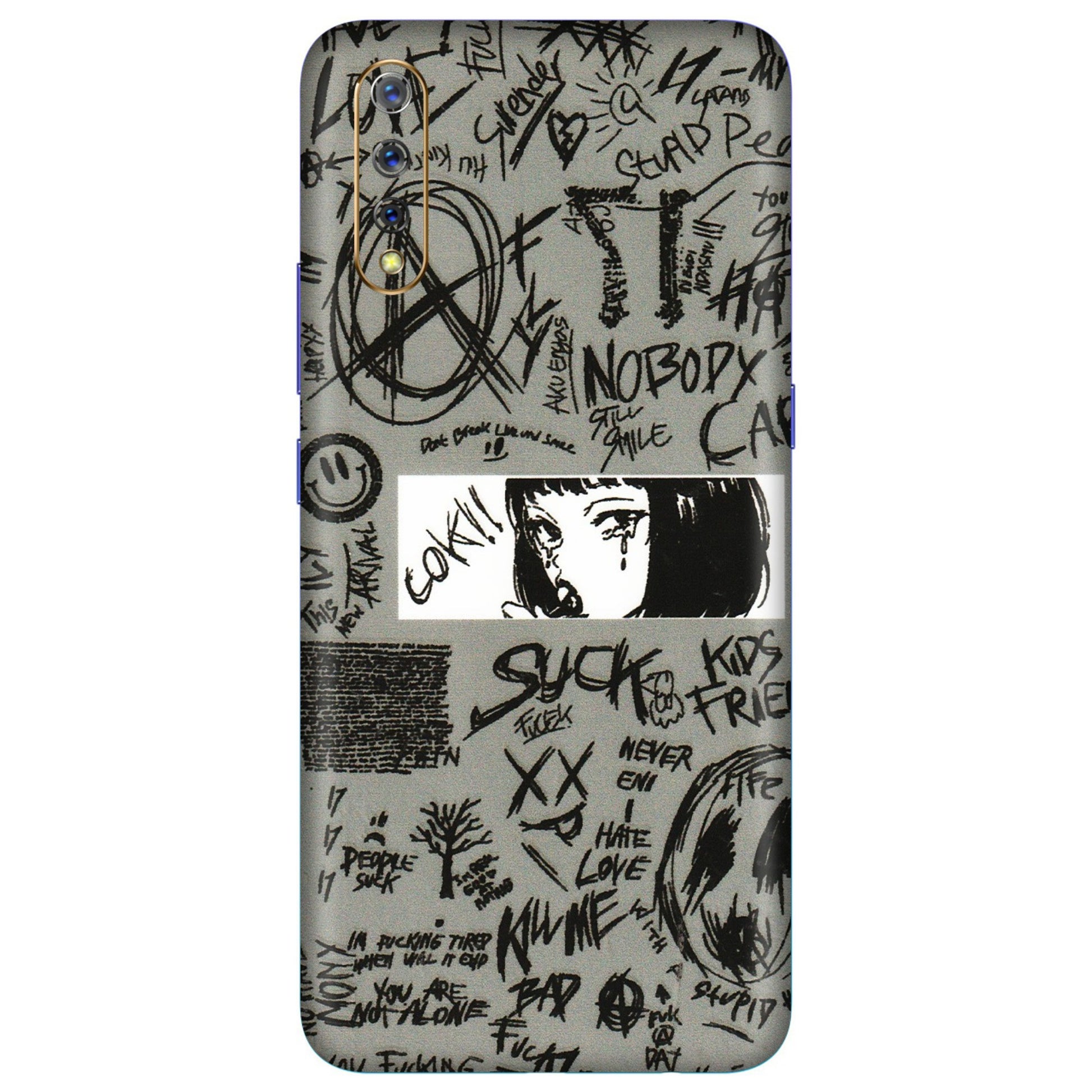 VIVO Z/V/X/T/U/S Series Phone Skins (All Models) - Never Have Love Anime - 3D Embossed Finish (L-260) Vivo S1