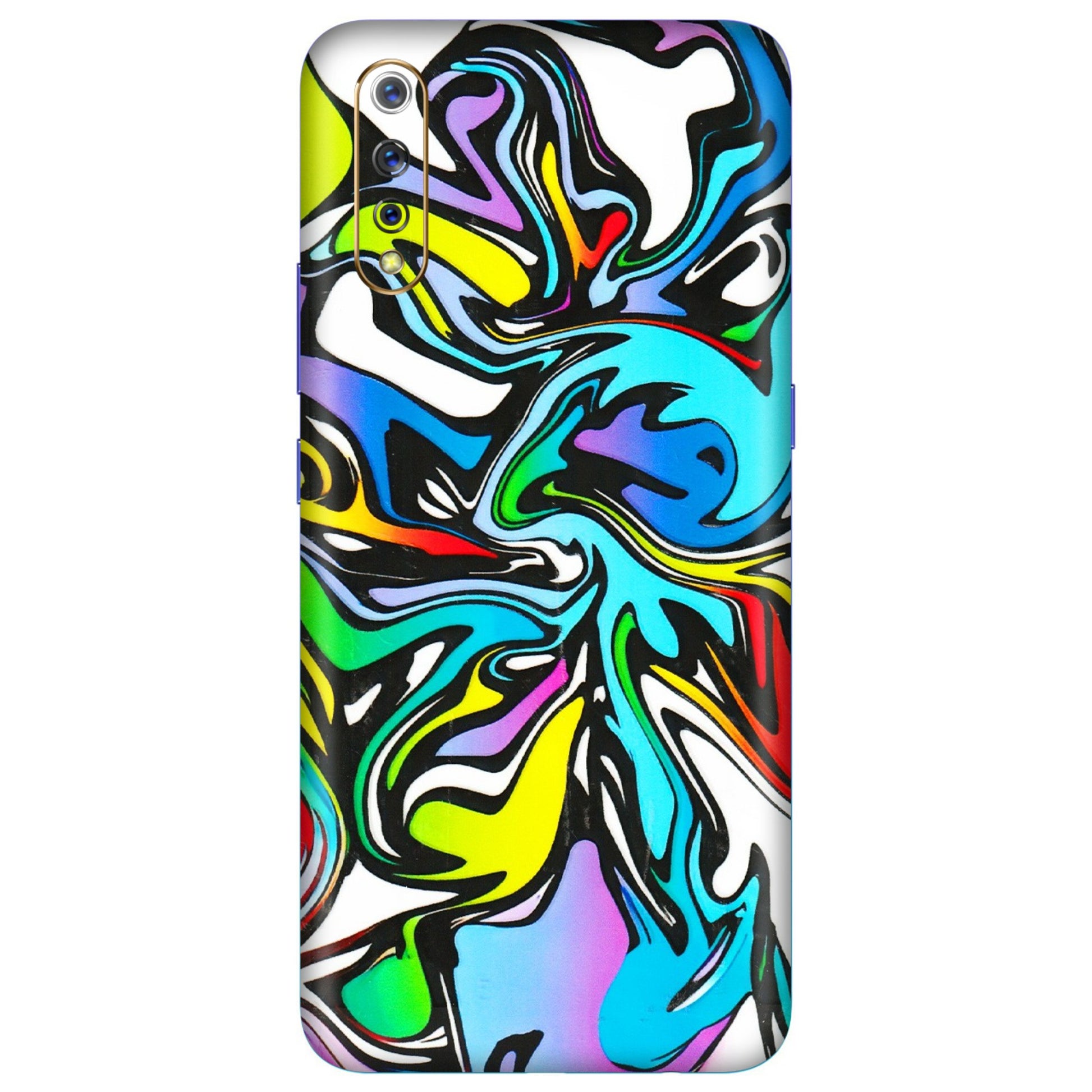 VIVO Z/V/X/T/U/S Series Phone Skins (All Models) - Abstract Colour Paints - 3D Embossed Finish (L-271) Vivo S1