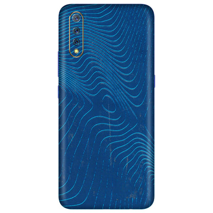 VIVO Z/V/X/T/U/S Series Phone Skins (All Models) - Abstract Blue Line Map - 3D Embossed Finish (L-272) Vivo S1