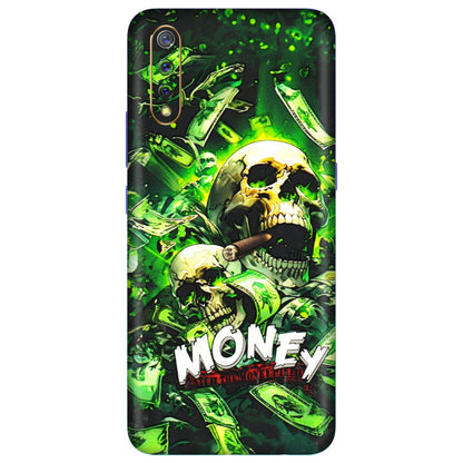 VIVO Z/V/X/T/U/S Series Phone Skins (All Models) - Skull Money - 3D Embossed Finish (L-303) Vivo S1