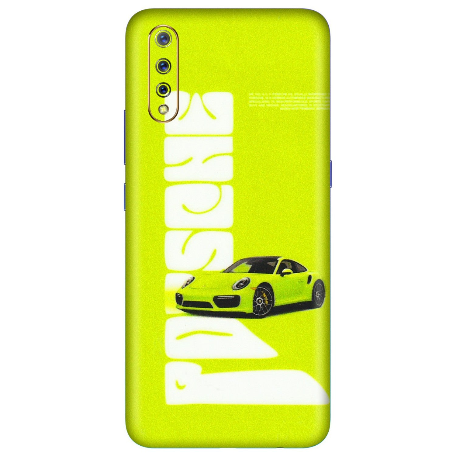 VIVO Z/V/X/T/U/S Series Phone Skins (All Models) - Lime Green Porche - 3D Embossed Finish (L-30) Vivo S1