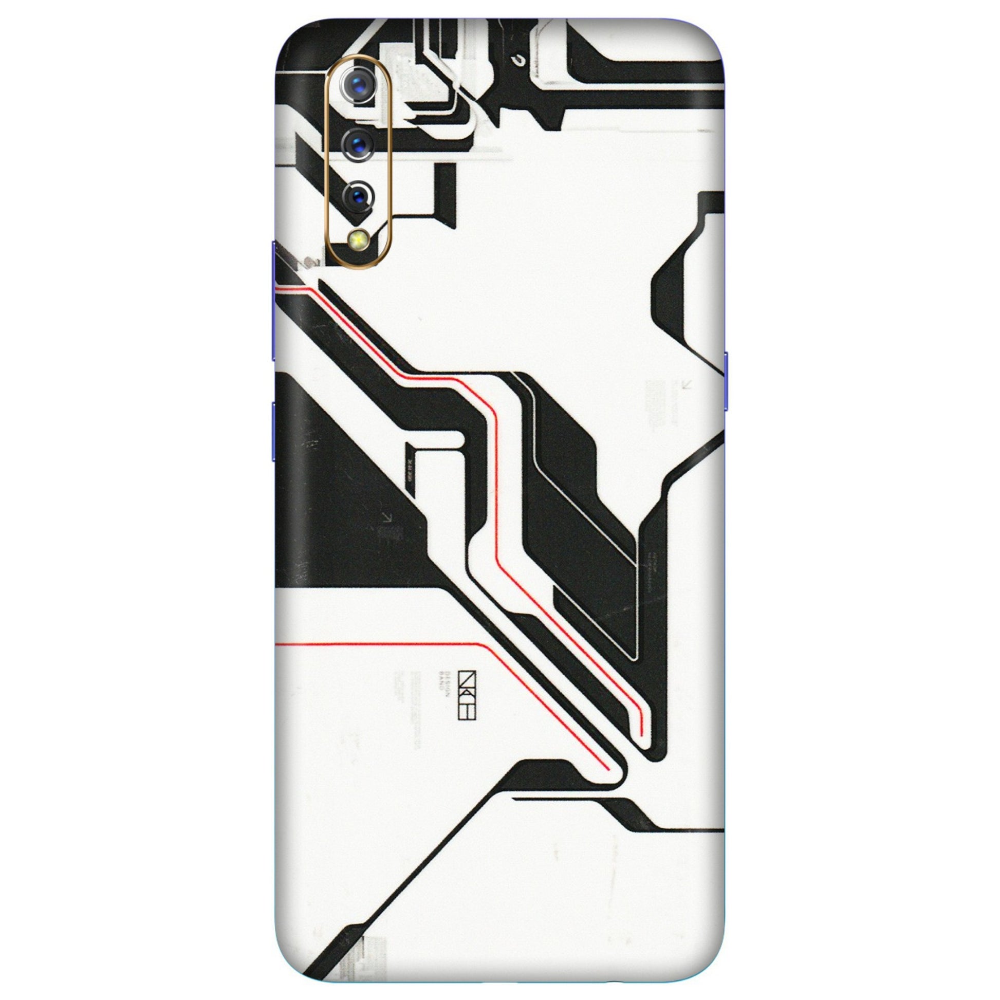 VIVO Z/V/X/T/U/S Series Phone Skins (All Models) - White Techy Logo - 3D Embossed Finish (L-312) Vivo S1