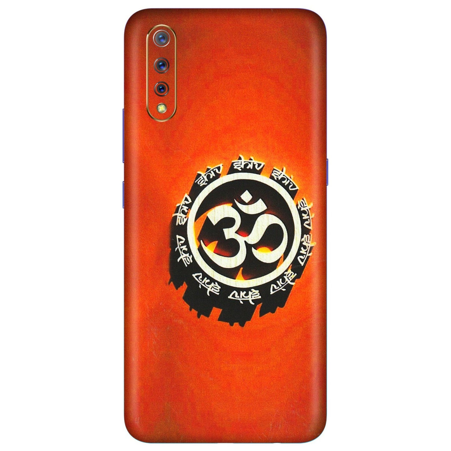VIVO Z/V/X/T/U/S Series Phone Skins (All Models) - Aum Shiv Orange - 3D Embossed Finish (L-32) Vivo S1