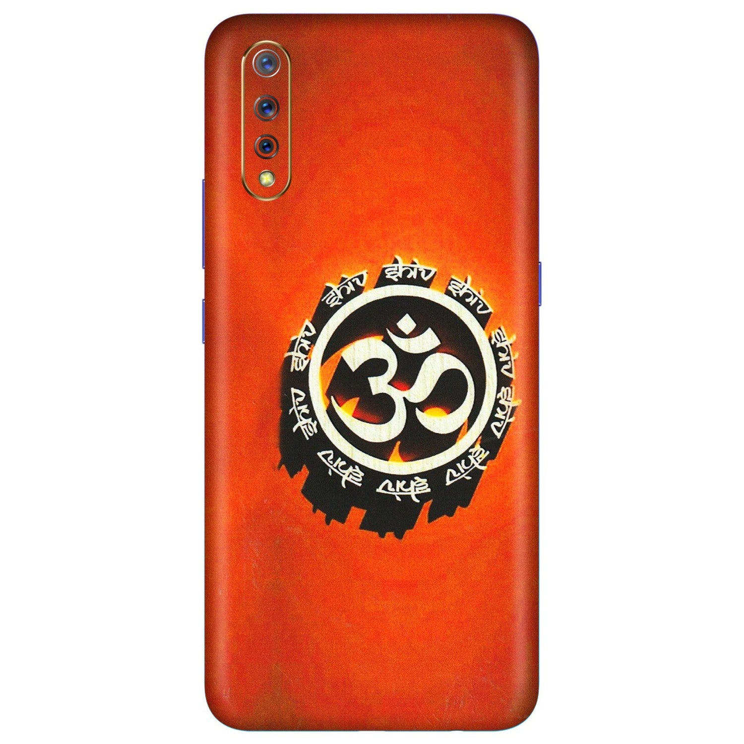 VIVO Z/V/X/T/U/S Series Phone Skins (All Models) - Aum Shiv Orange - 3D Embossed Finish (L-32) Vivo S1