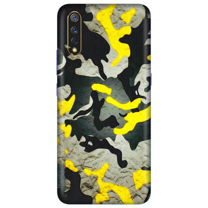 VIVO Z/V/X/T/U/S Series Phone Skins (All Models) - Yellow Camouflage - 3D Embossed Finish (L-61) Vivo S1