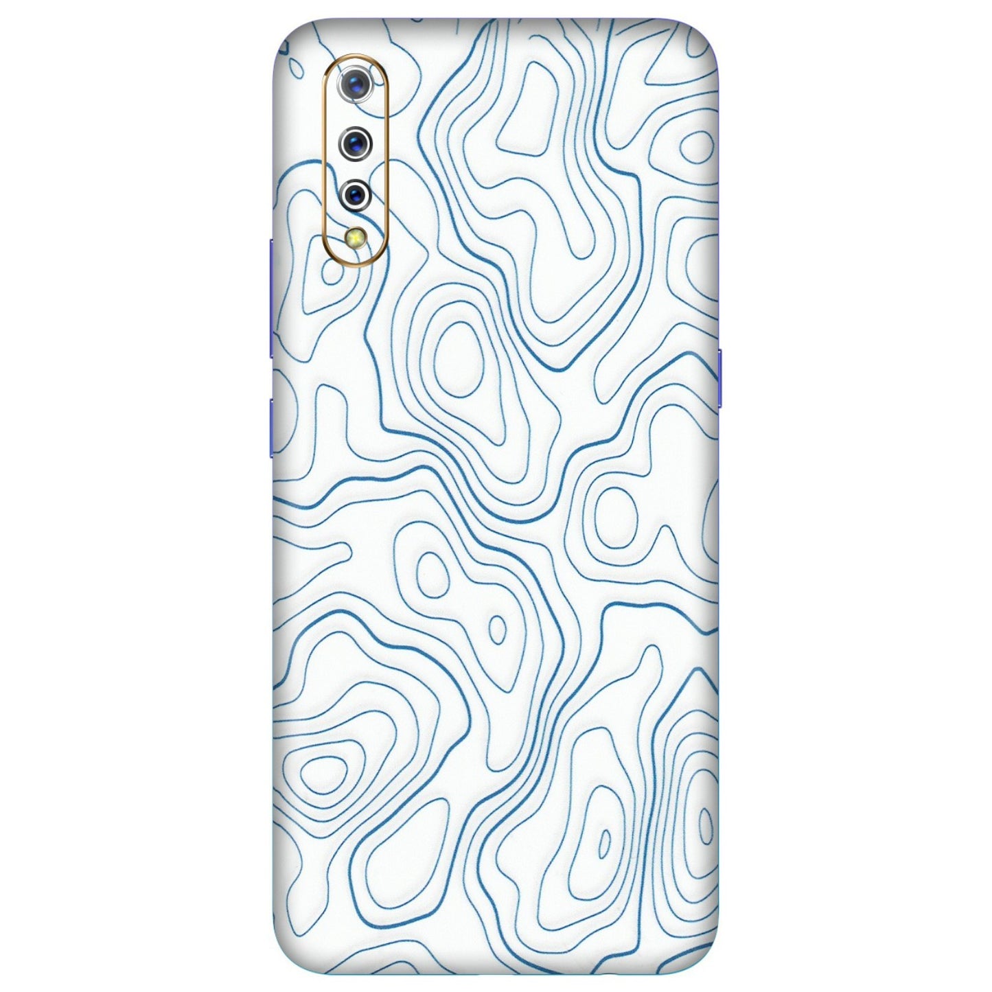 VIVO Z/V/X/T/U/S Series Phone Skins (All Models) - Blue And White Swirls - Matte Finish (M-139) Vivo S1