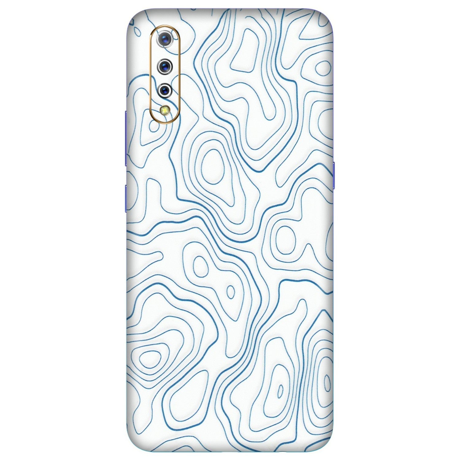 VIVO Z/V/X/T/U/S Series Phone Skins (All Models) - Blue And White Swirls - Matte Finish (M-139) Vivo S1