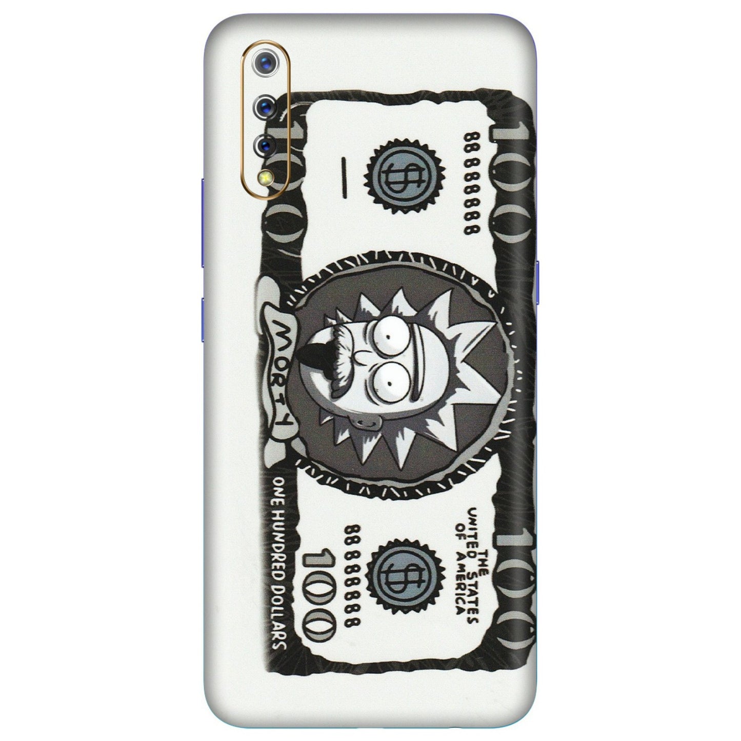 VIVO Z/V/X/T/U/S Series Phone Skins (All Models) - Rick And Morty Hundred Dollar Anime - Matte Finish (M-161) Vivo S1