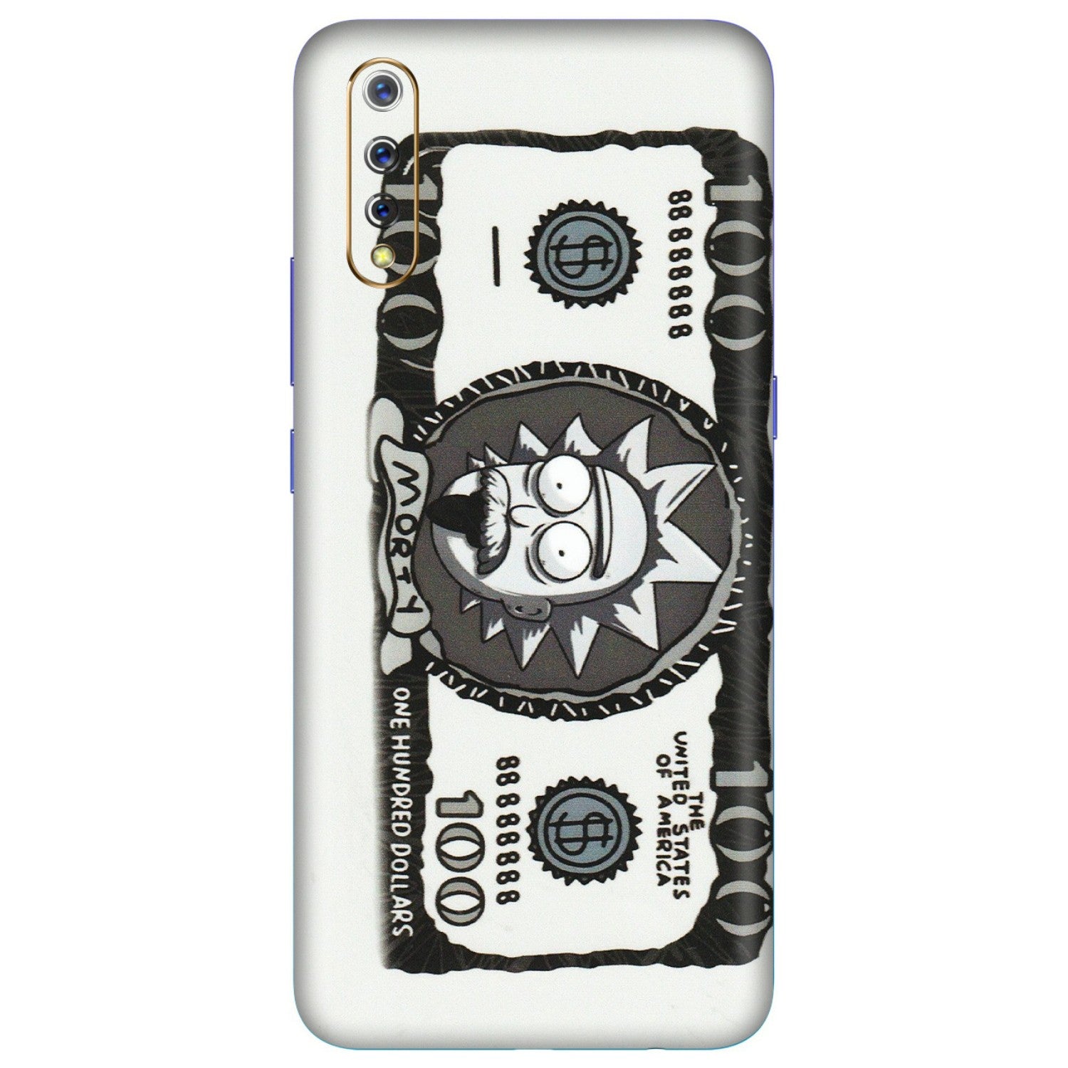 VIVO Z/V/X/T/U/S Series Phone Skins (All Models) - Rick And Morty Hundred Dollar Anime - Matte Finish (M-161) Vivo S1