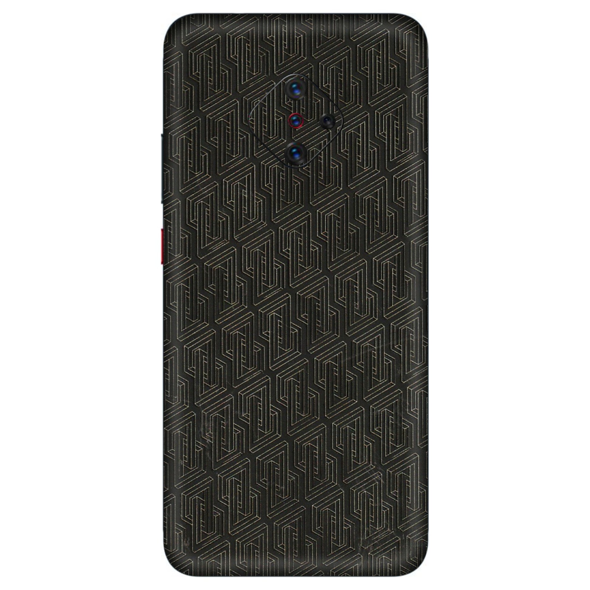 VIVO Z/V/X/T/U/S Series Phone Skins (All Models) - Black Abstract Pattern - 3D Embossed Finish (L-117) Vivo S1 Pro