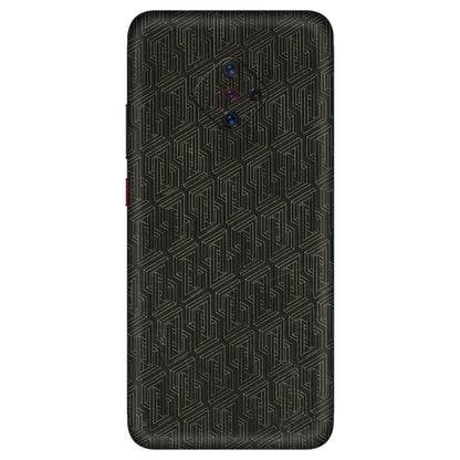 VIVO Z/V/X/T/U/S Series Phone Skins (All Models) - Black Abstract Pattern - 3D Embossed Finish (L-117) Vivo S1 Pro