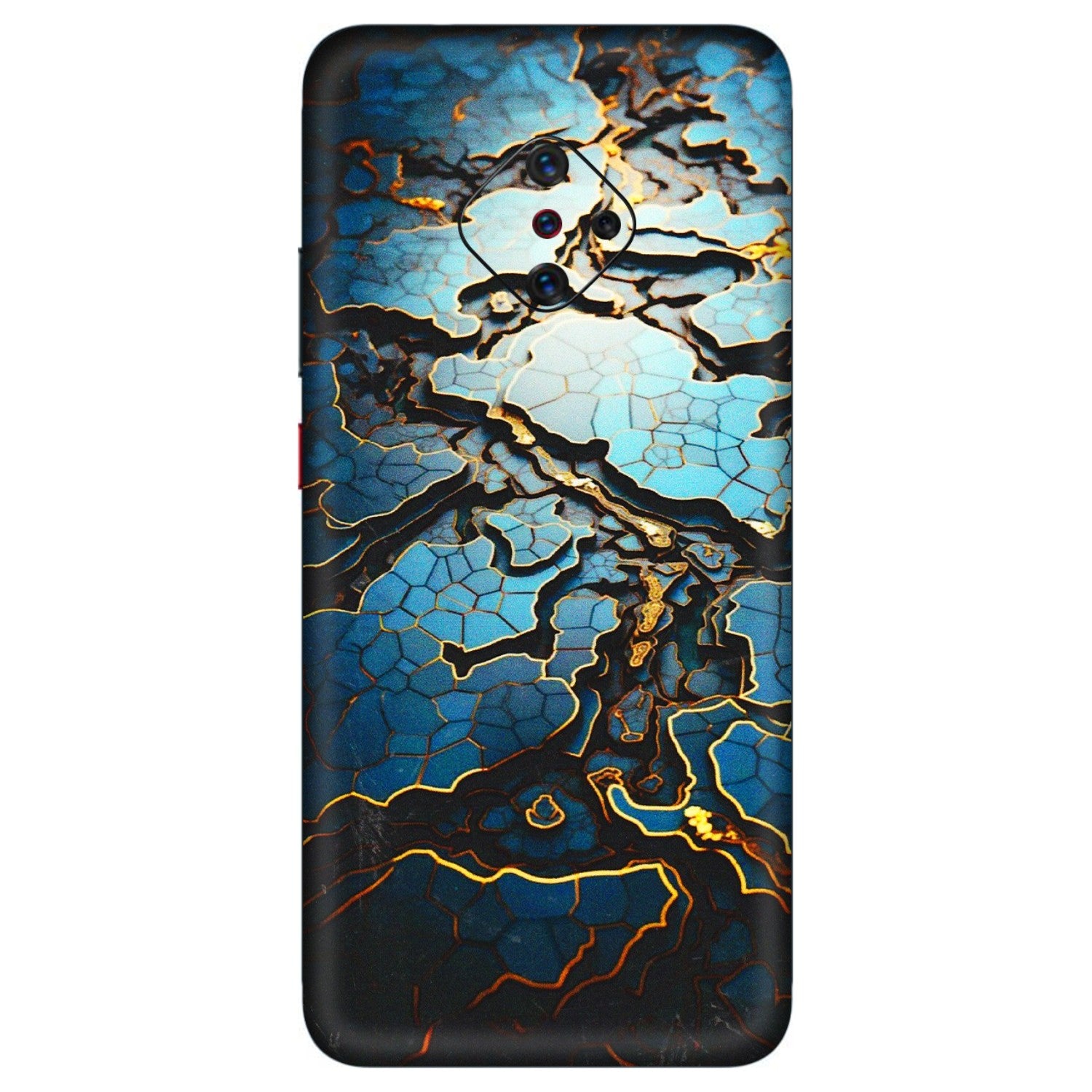 VIVO Z/V/X/T/U/S Series Phone Skins (All Models) - Blue Gold Abstract - 3D Embossed Finish (L-11) Vivo S1 Pro