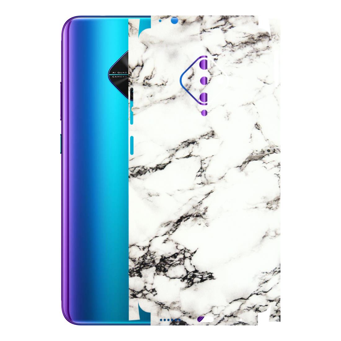 VIVO Z/V/X/T/U/S Series Phone Skins (All Models) - Black and White Marble Texture - 3D Embossed Finish (L-124) Vivo S1 Pro