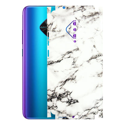 VIVO Z/V/X/T/U/S Series Phone Skins (All Models) - Black and White Marble Texture - 3D Embossed Finish (L-124) Vivo S1 Pro