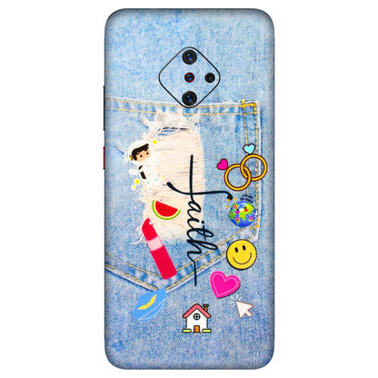 VIVO Z/V/X/T/U/S Series Phone Skins (All Models) - Denim Jeans Pocket - 3D Embossed Finish (L-134) Vivo S1 Pro
