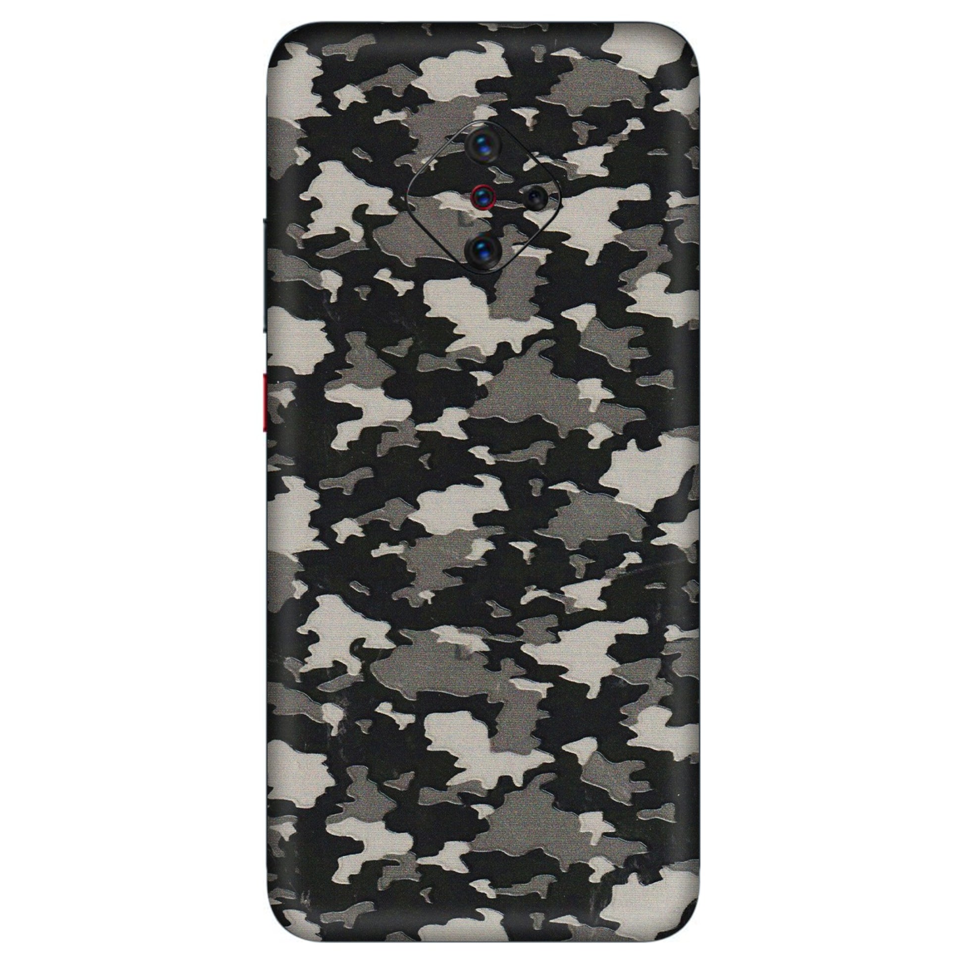 VIVO Z/V/X/T/U/S Series Phone Skins (All Models) - Black/Grey Camoflaunge - 3D Embossed Finish (L-142) Vivo S1 Pro