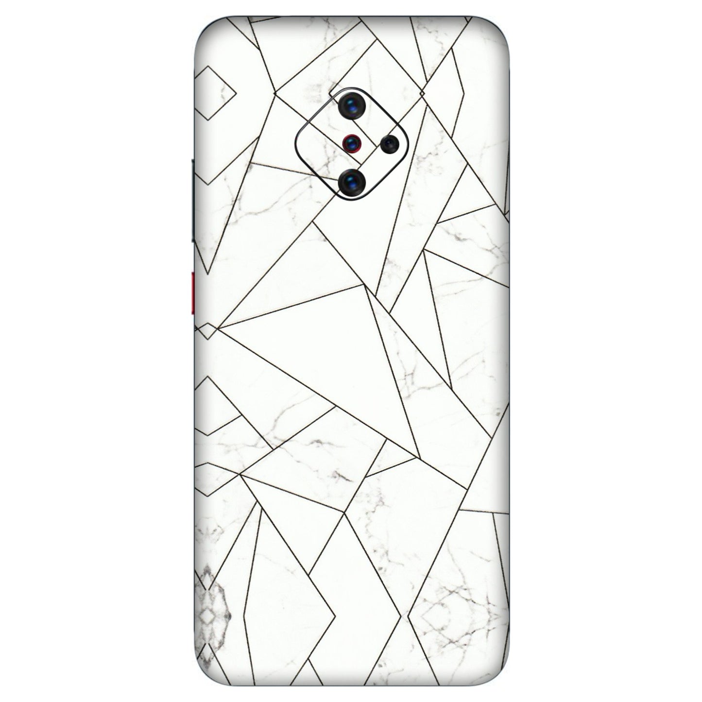 VIVO Z/V/X/T/U/S Series Phone Skins (All Models) - Luxury White Marble Effect - 3D Embossed Finish (L-168) Vivo S1 Pro