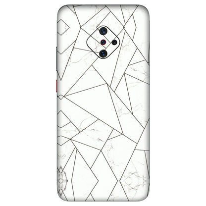 VIVO Z/V/X/T/U/S Series Phone Skins (All Models) - Luxury White Marble Effect - 3D Embossed Finish (L-168) Vivo S1 Pro