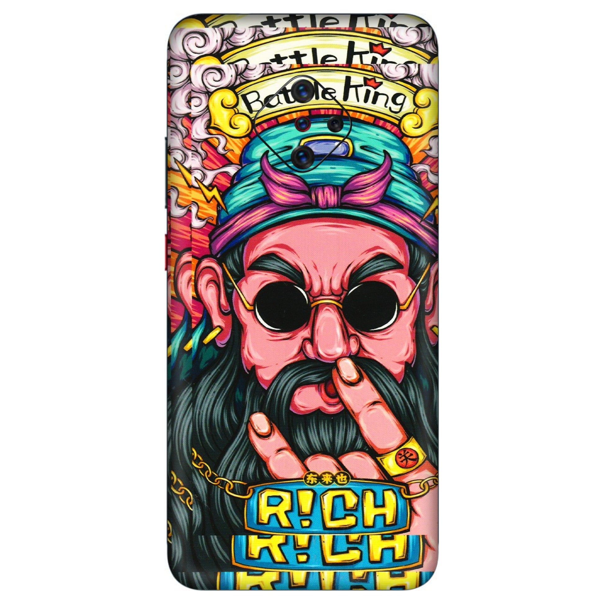 VIVO Z/V/X/T/U/S Series Phone Skins (All Models) - Battle King Dude Face - 3D Embossed Finish (L-178) Vivo S1 Pro