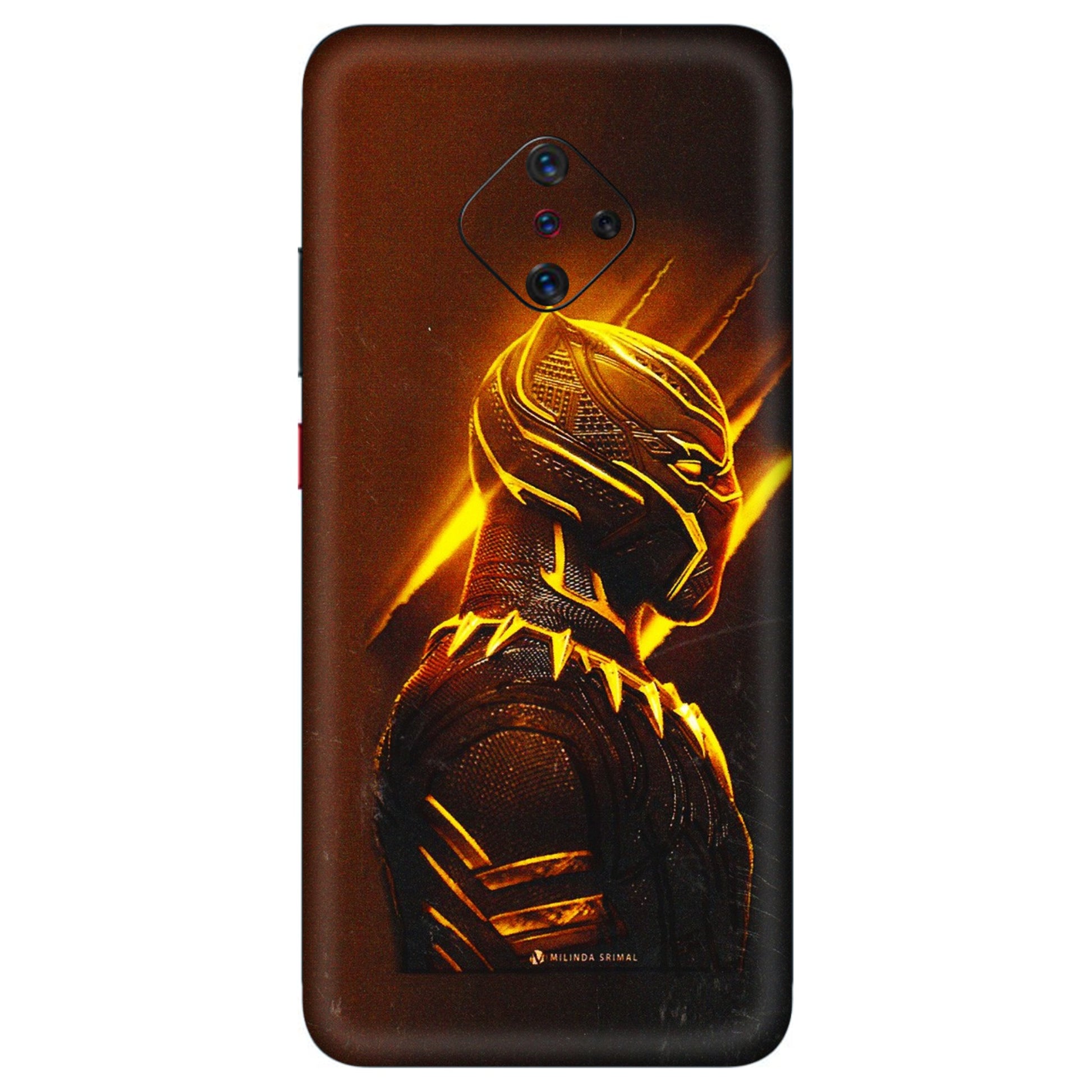 VIVO Z/V/X/T/U/S Series Phone Skins (All Models) - Gold Black Panther - 3D Embossed Finish (L-181) Vivo S1 Pro