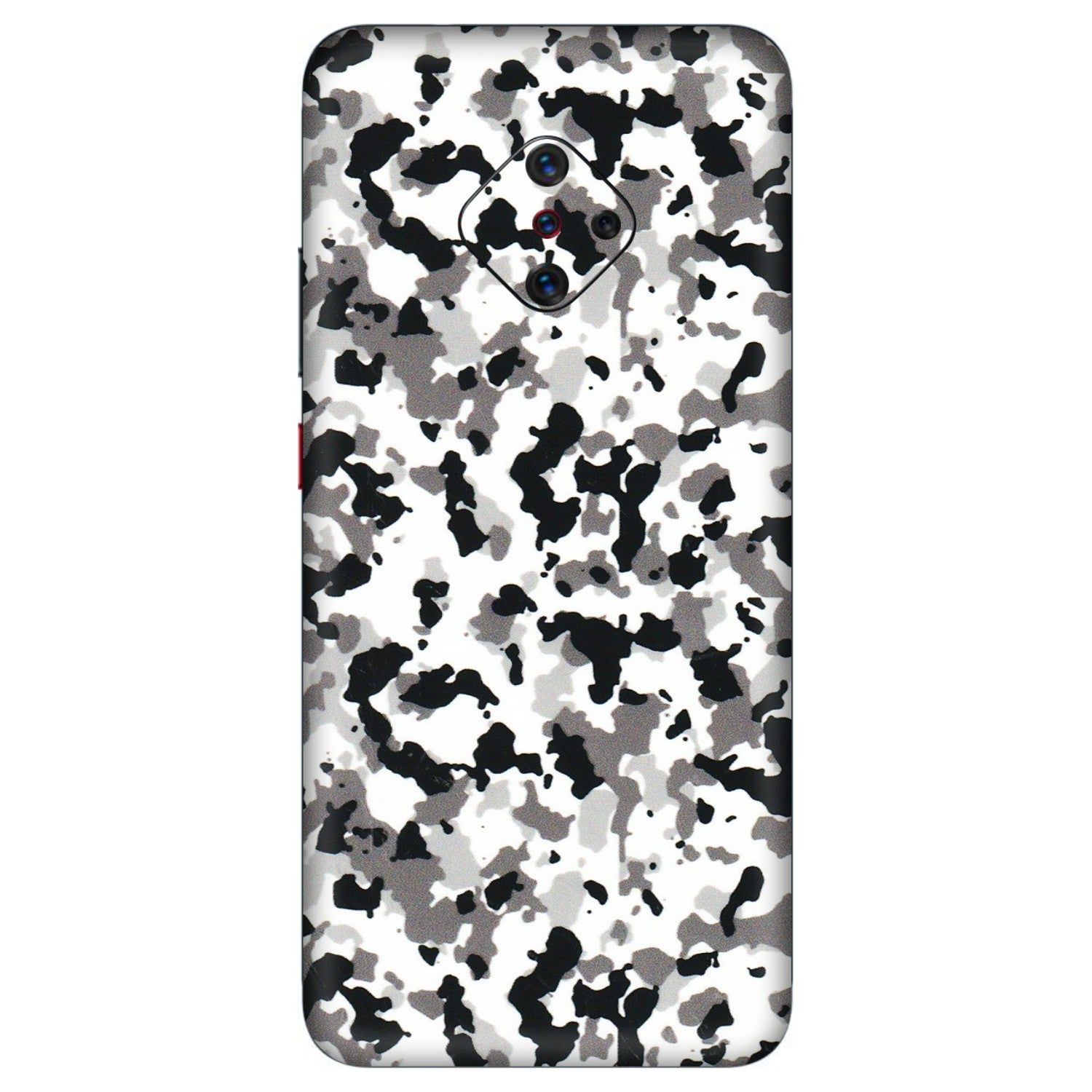 VIVO Z/V/X/T/U/S Series Phone Skins (All Models) - White Black Camouflage - 3D Embossed Finish (L-18) Vivo S1 Pro