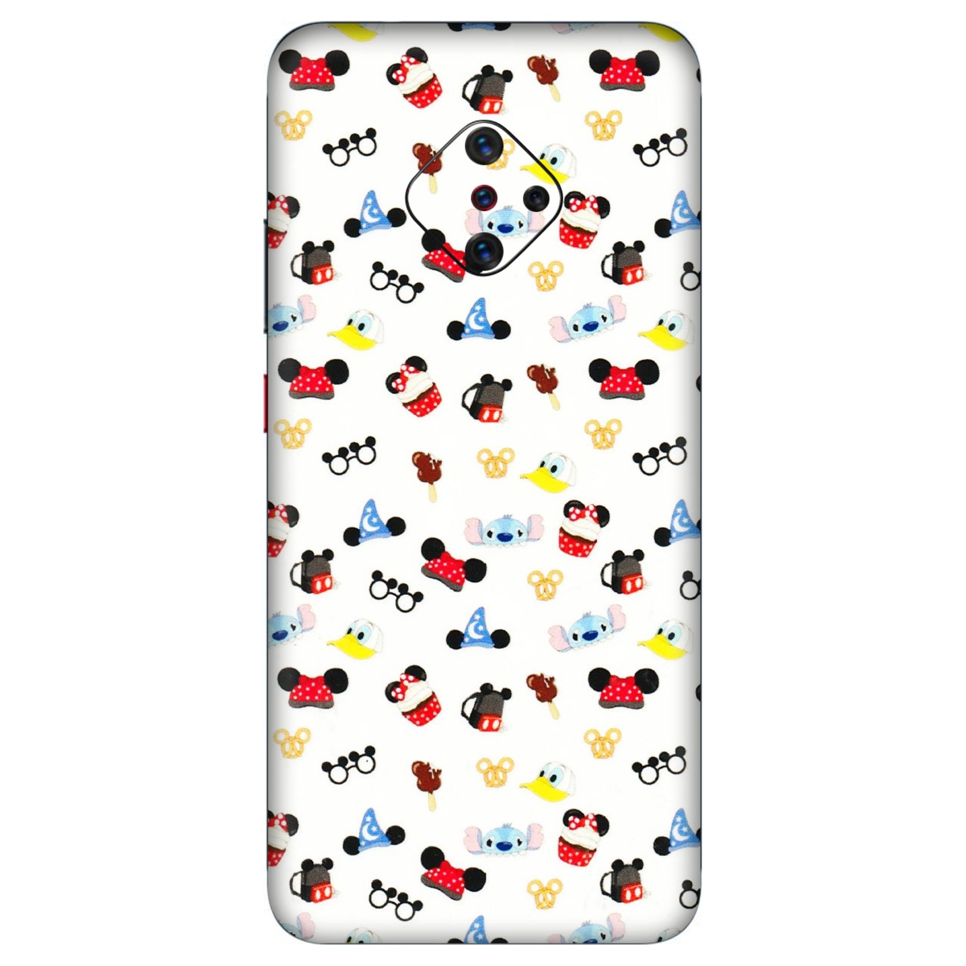 VIVO Z/V/X/T/U/S Series Phone Skins (All Models) - Minnie Mouse & Donald Doodles s - 3D Embossed Finish (L-194) Vivo S1 Pro