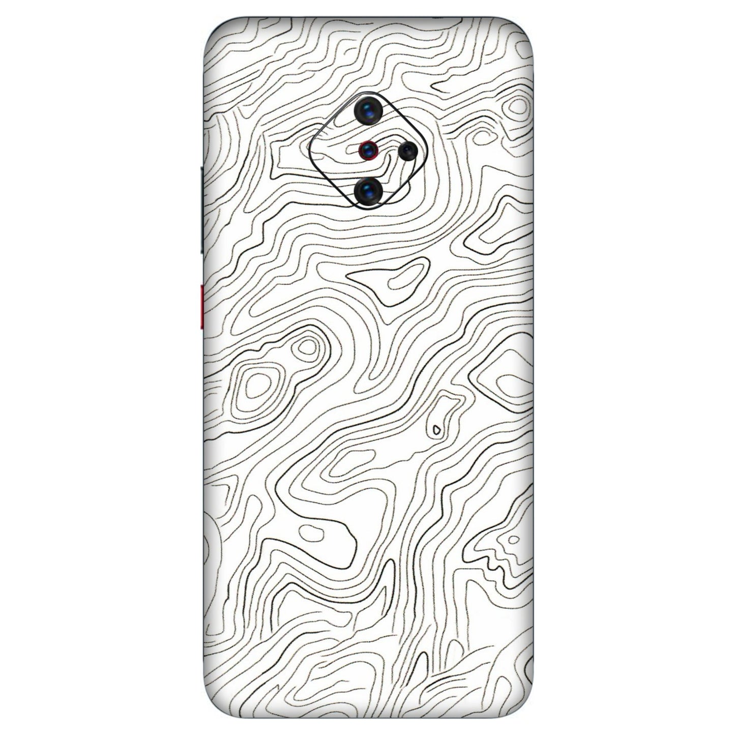 VIVO Z/V/X/T/U/S Series Phone Skins (All Models) - White Black Swirls - 3D Embossed Finish (L-219) Vivo S1 Pro