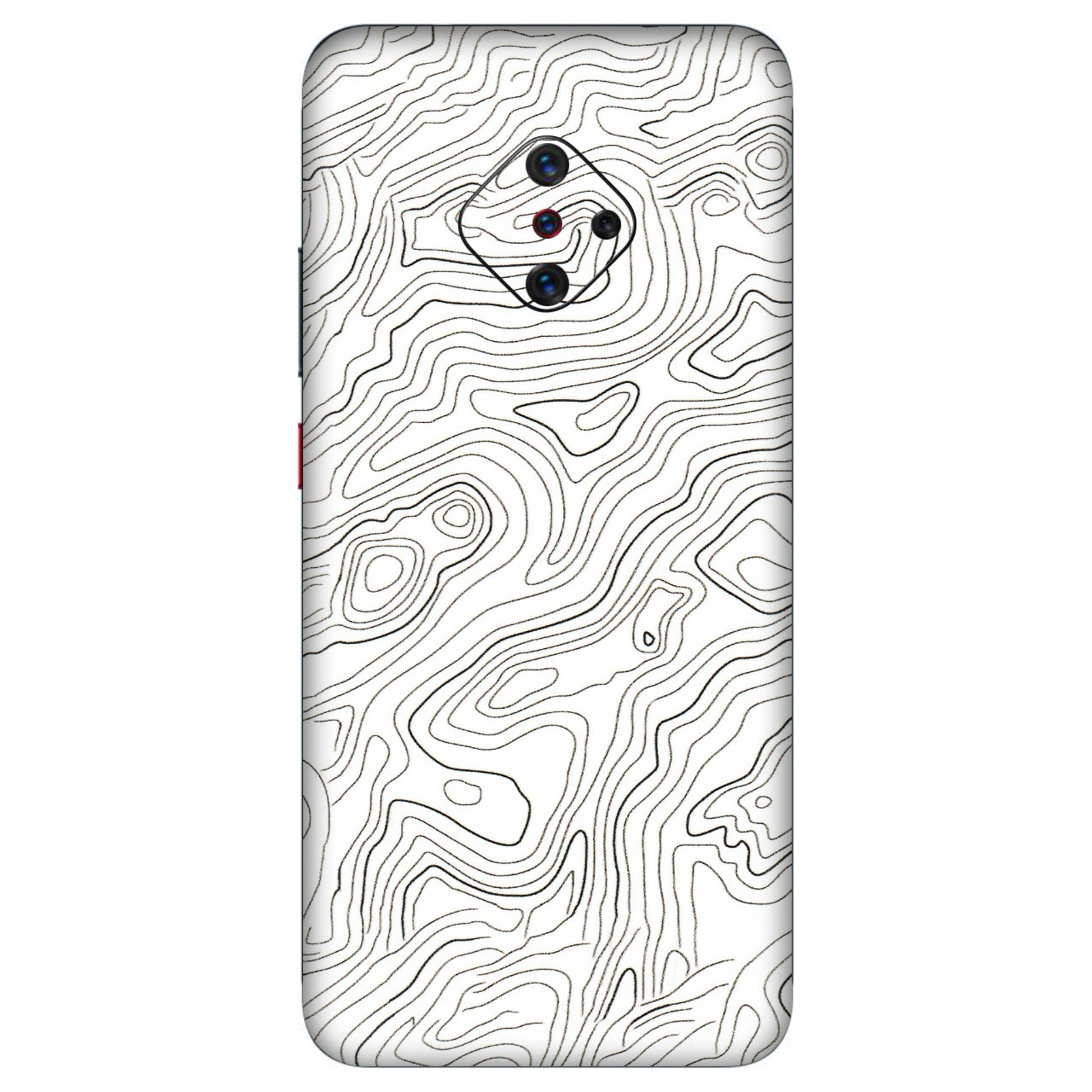 VIVO Z/V/X/T/U/S Series Phone Skins (All Models) - White Black Swirls - 3D Embossed Finish (L-219) Vivo S1 Pro