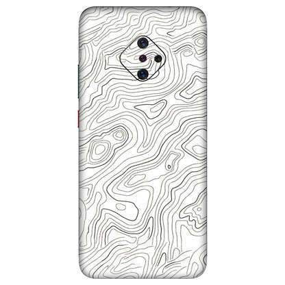 VIVO Z/V/X/T/U/S Series Phone Skins (All Models) - White Black Swirls - 3D Embossed Finish (L-219) Vivo S1 Pro