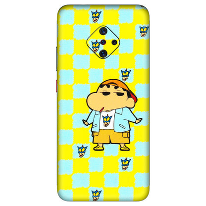 VIVO Z/V/X/T/U/S Series Phone Skins (All Models) - Yellow Blue Shinchan Cute - 3D Embossed Finish (L-221) Vivo S1 Pro