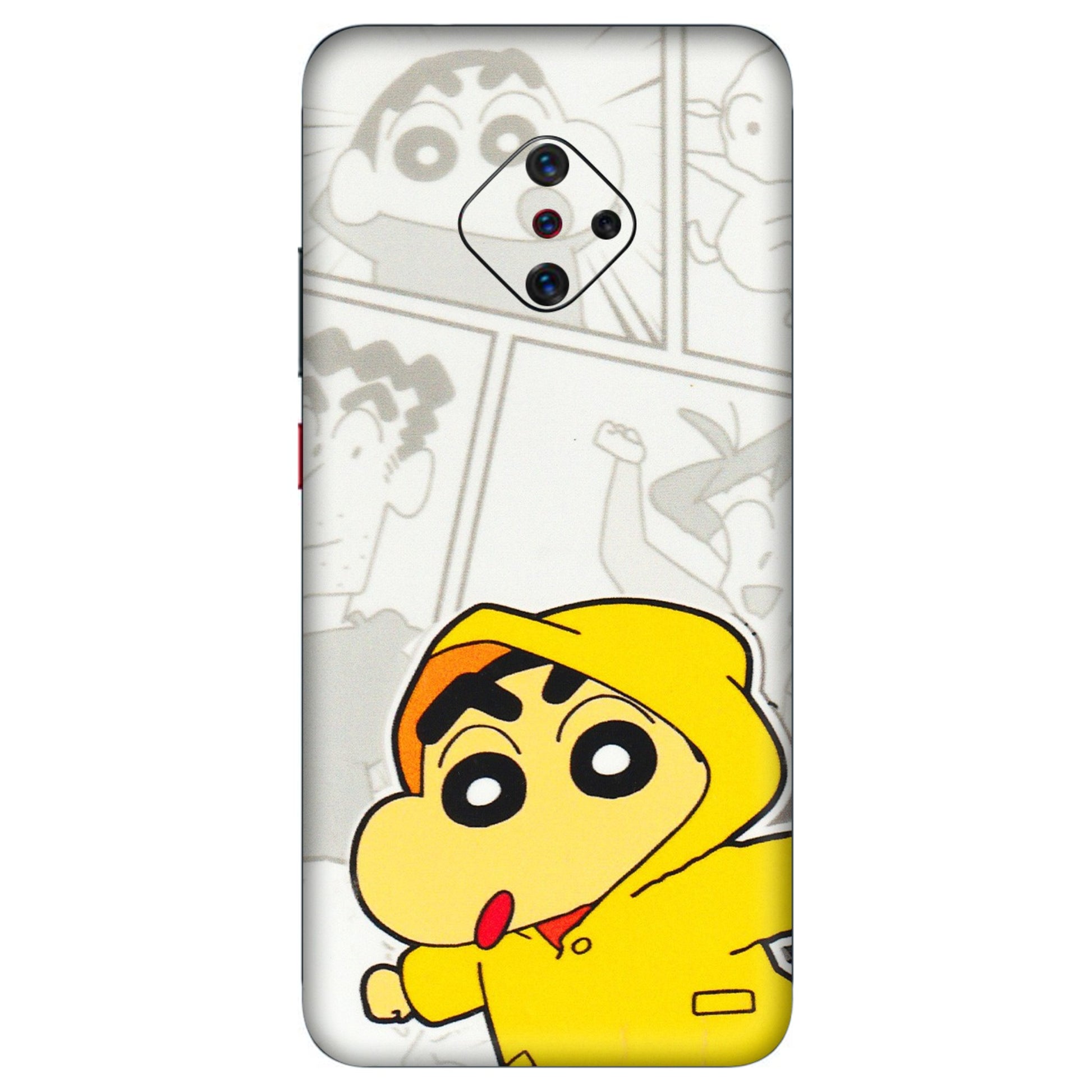 VIVO Z/V/X/T/U/S Series Phone Skins (All Models) - Yellow Shinchan Comic - 3D Embossed Finish (L-246) Vivo S1 Pro