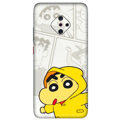 VIVO Z/V/X/T/U/S Series Phone Skins (All Models) - Yellow Shinchan Comic - 3D Embossed Finish (L-246) Vivo S1 Pro