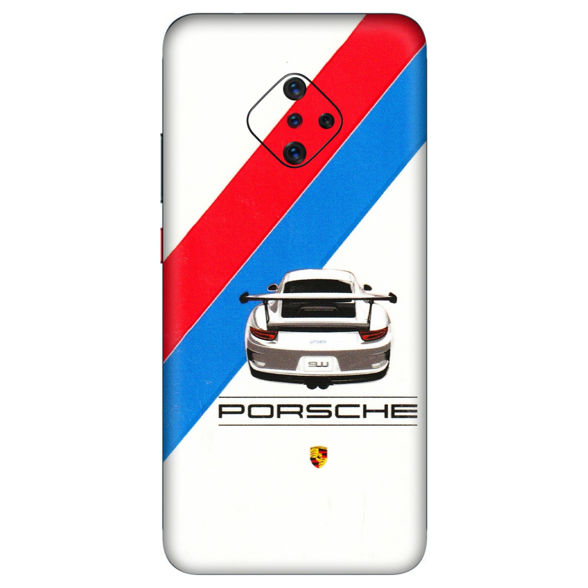 VIVO Z/V/X/T/U/S Series Phone Skins (All Models) - Porche Car Sober Logo - 3D Embossed Finish (L-248) Vivo S1 Pro