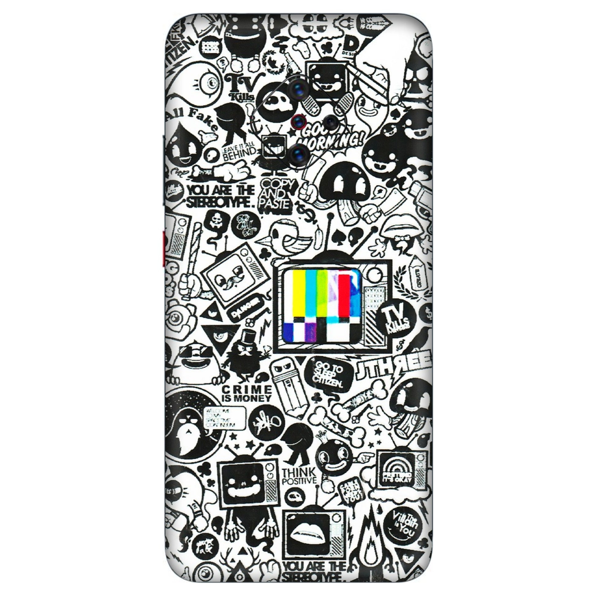 VIVO Z/V/X/T/U/S Series Phone Skins (All Models) - Doodles Positive Art - 3D Embossed Finish (L-263) Vivo S1 Pro