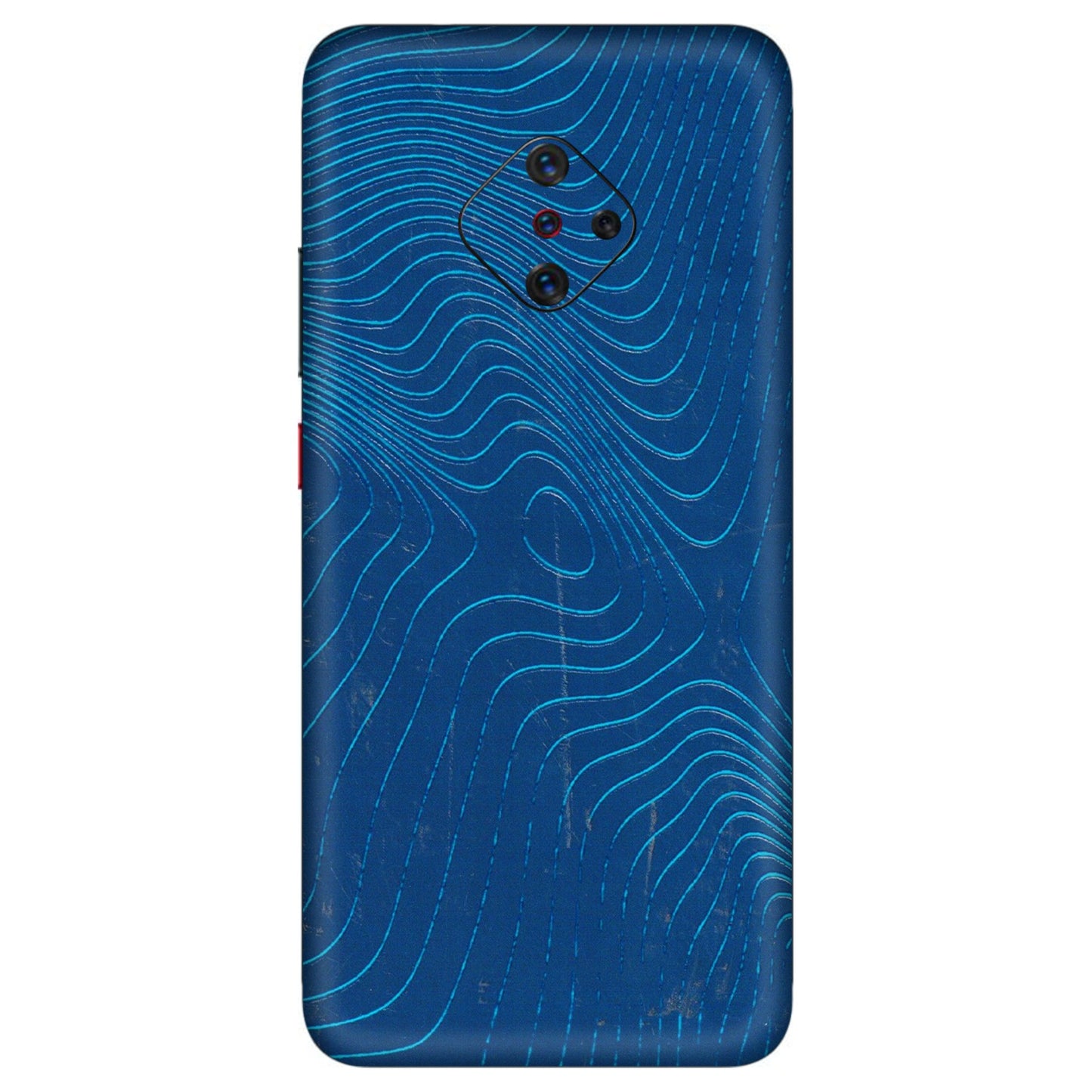 VIVO Z/V/X/T/U/S Series Phone Skins (All Models) - Abstract Blue Line Map - 3D Embossed Finish (L-272) Vivo S1 Pro