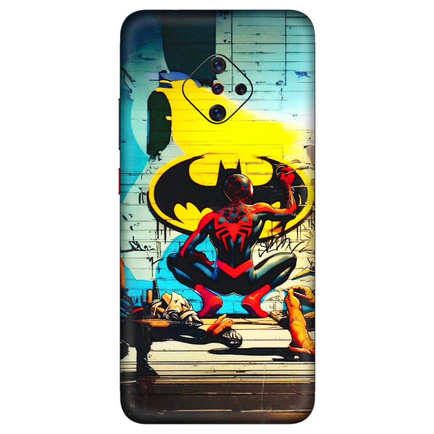 VIVO Z/V/X/T/U/S Series Phone Skins (All Models) - New Spiderman Bat Logo - 3D Embossed Finish (L-309) Vivo S1 Pro