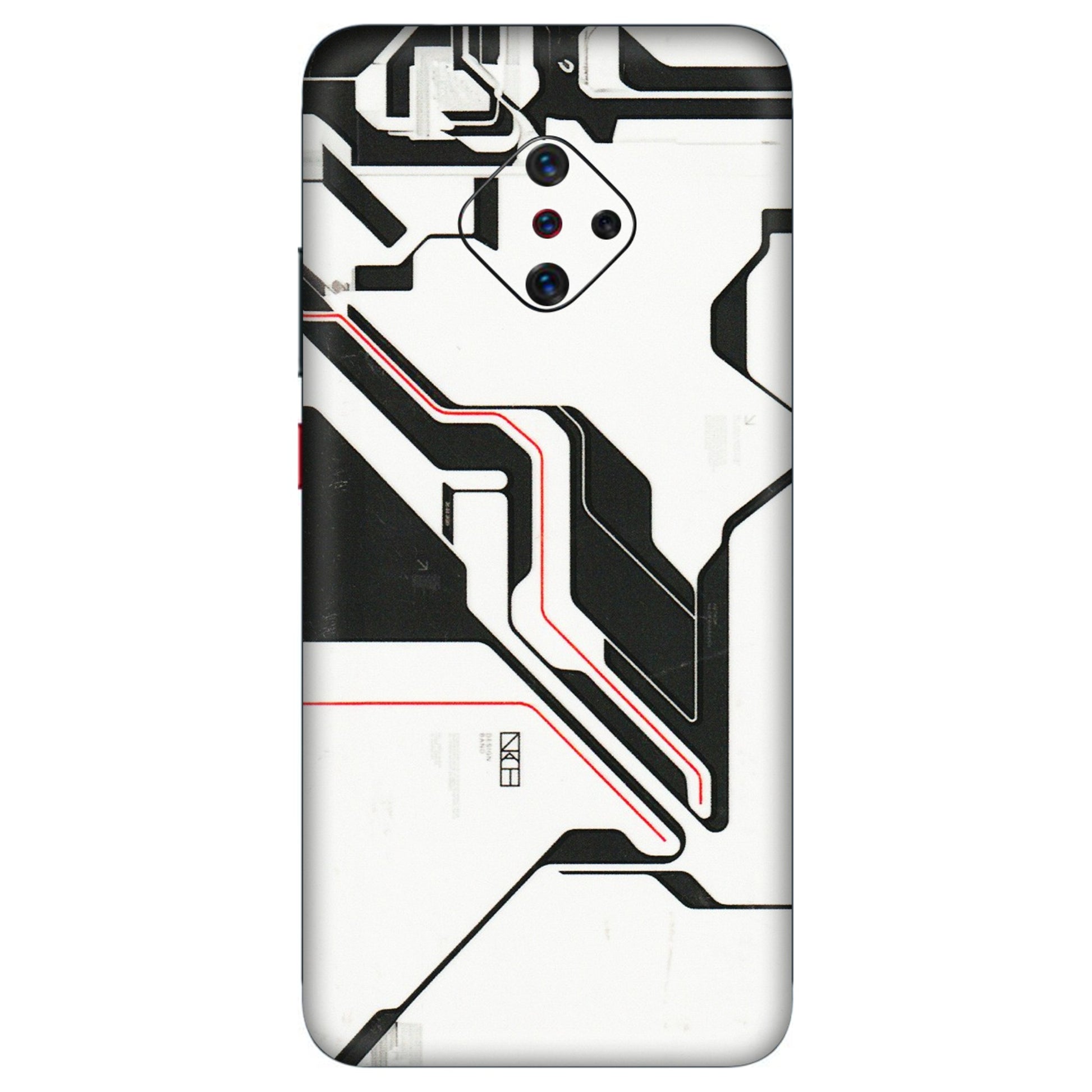 VIVO Z/V/X/T/U/S Series Phone Skins (All Models) - White Techy Logo - 3D Embossed Finish (L-312) Vivo S1 Pro