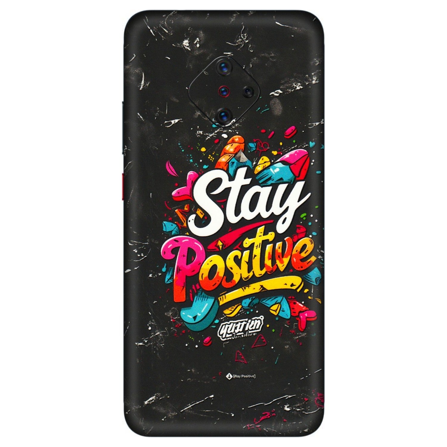 VIVO Z/V/X/T/U/S Series Phone Skins (All Models) - Stay Positive Black - 3D Embossed Finish (L-31) Vivo S1 Pro
