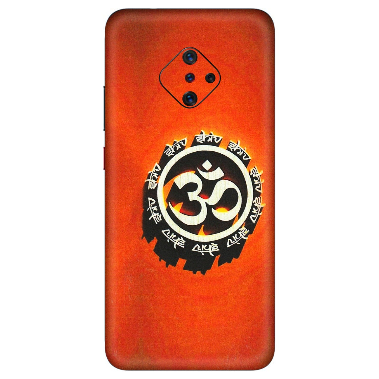 VIVO Z/V/X/T/U/S Series Phone Skins (All Models) - Aum Shiv Orange - 3D Embossed Finish (L-32) Vivo S1 Pro
