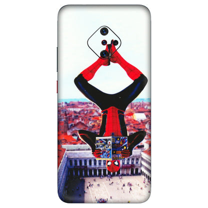 VIVO Z/V/X/T/U/S Series Phone Skins (All Models) - Spiderman Hanging - 3D Embossed Finish (L-53) Vivo S1 Pro